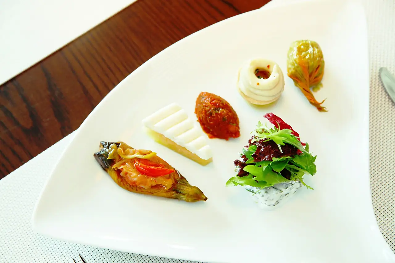 A plate of Turkish meze
