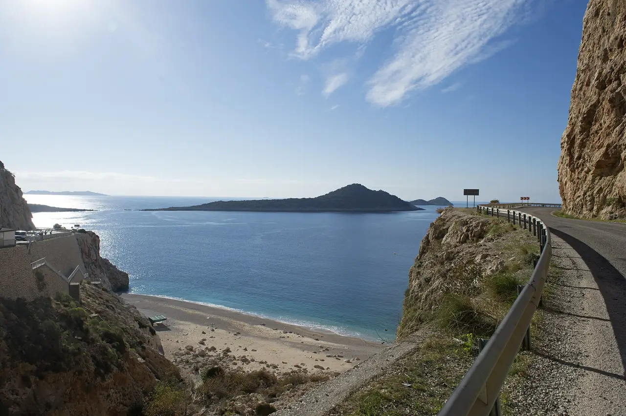 The coastal road above Kaputaş beach between Kaş and Kalkan
